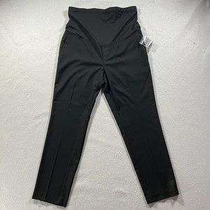 Uniqlo Maternity Pants Womens Large Woven EZY Ankle Pull On Straight Leg Twill